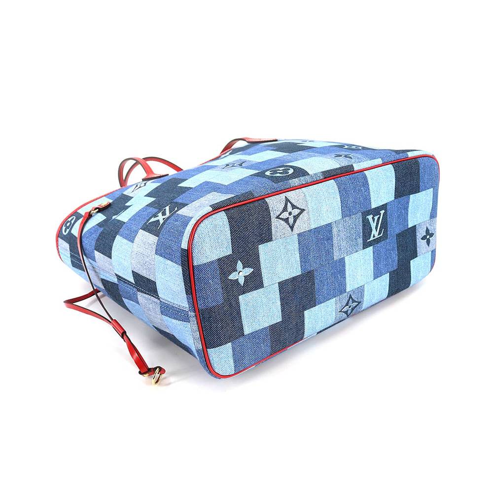 Louis Vuitton Patchwork Denim Monogram Neverfull … - image 3
